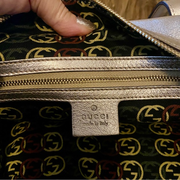 GUCCI Gold Leather Britt Boston Bag - Picture 12 of 17